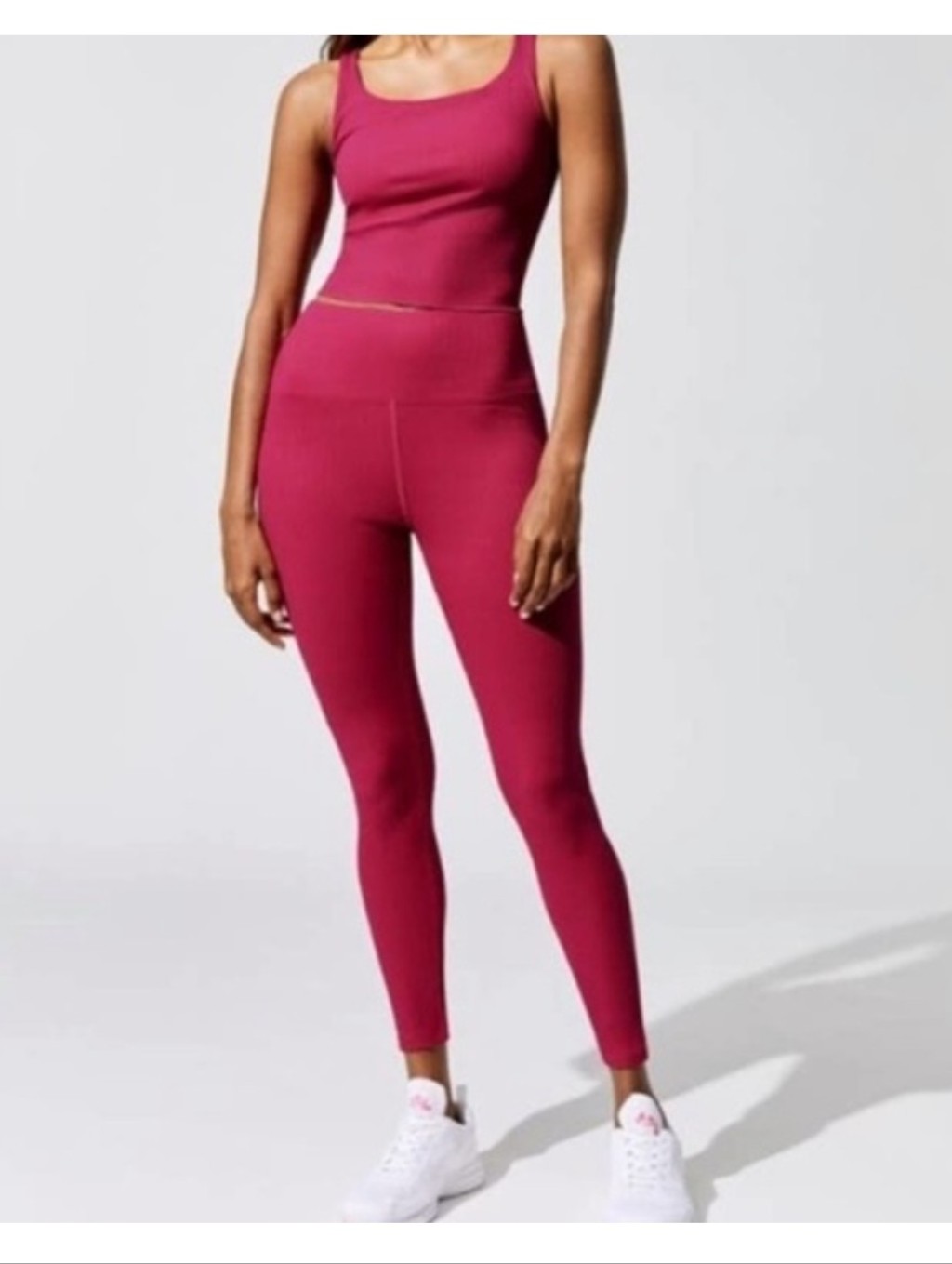 Like New Carbon38 Bright Fuchsia Ribbed Active Set